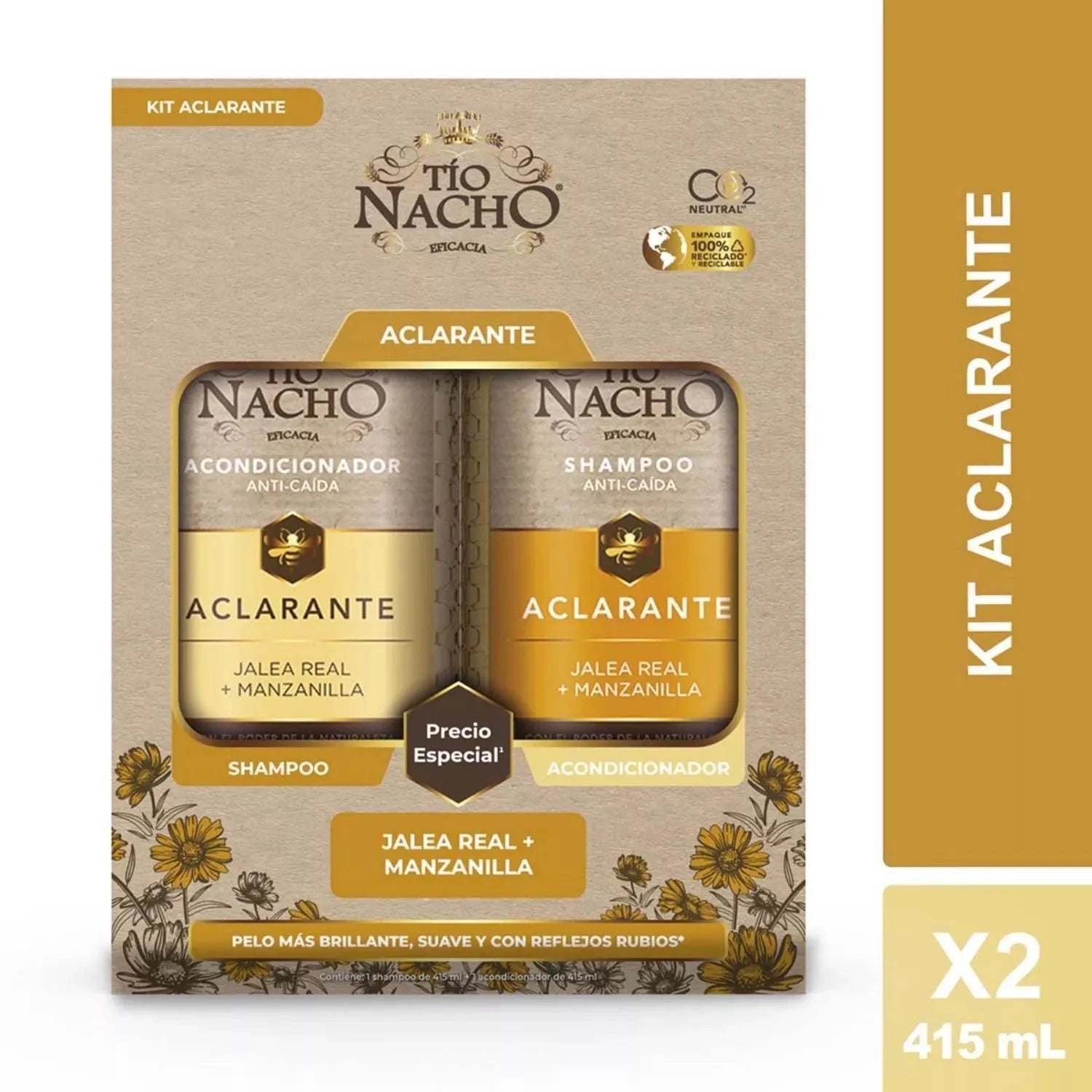 Pack Tio Nacho Aclarante "Shampoo + Acondicionador" X 415mL GENOMMA LAB